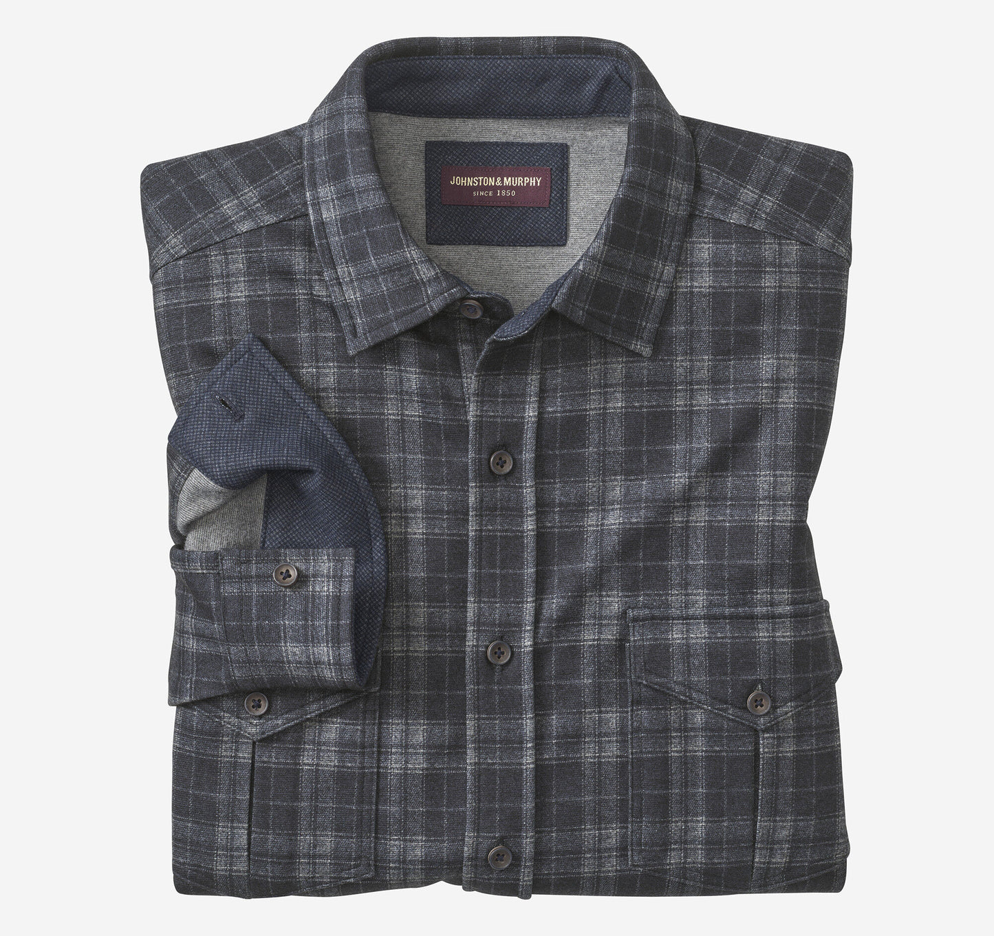 Johnston Murphy Men's Button-Front Knit Shirt