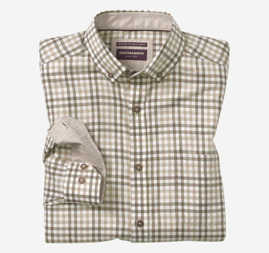 Johnston Murphy Men's Heathered Woven Shirt