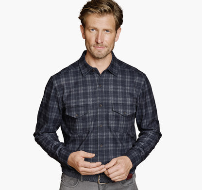 Johnston Murphy Men's Button-Front Knit Shirt