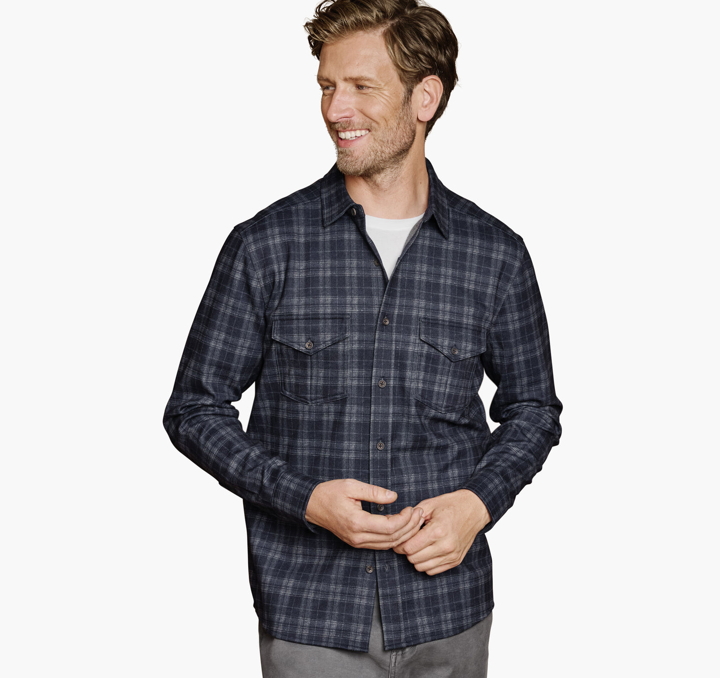 Johnston Murphy Men's Button-Front Knit Shirt