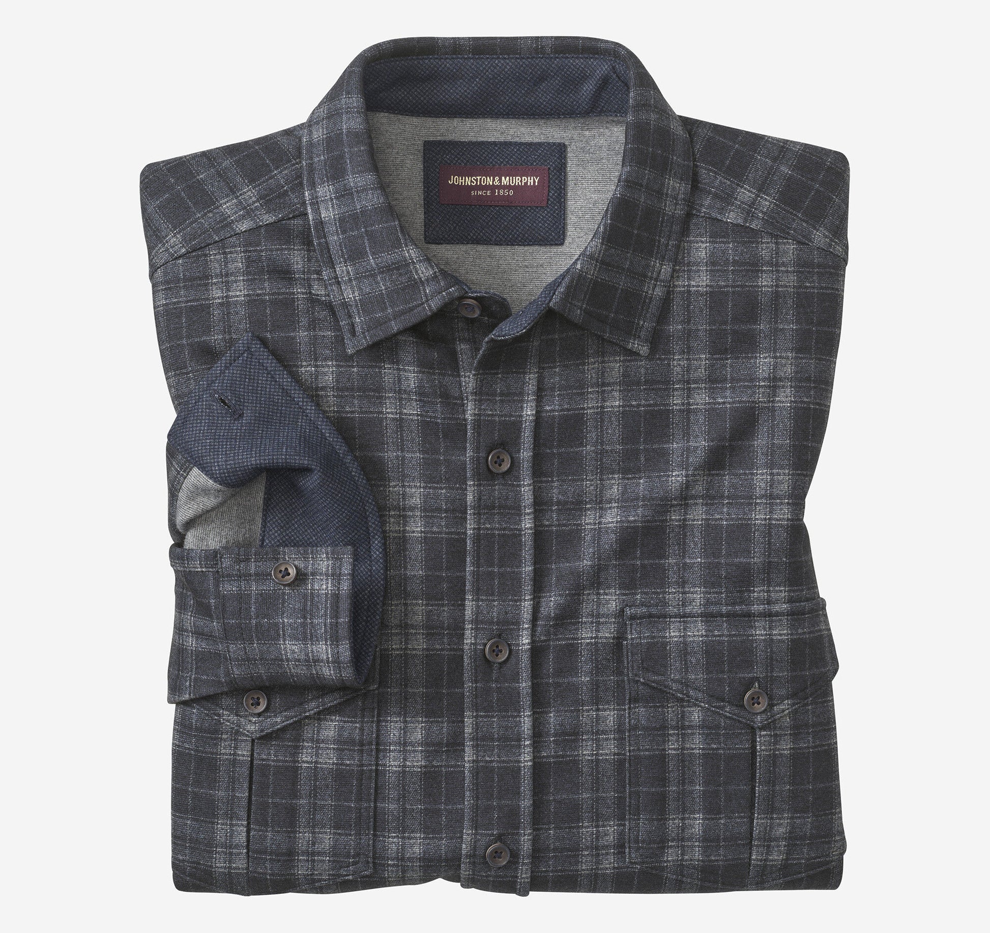 Johnston Murphy Men's Button-Front Knit Shirt