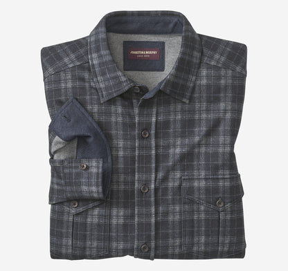 Johnston Murphy Men's Button-Front Knit Shirt