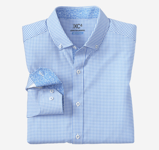 Johnston Murphy Men's Game Day XC4® Long-Sleeve Gingham Shirt