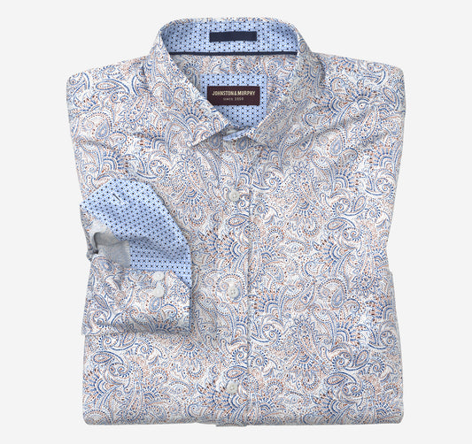 Johnston Murphy Men's Printed Cotton Shirt