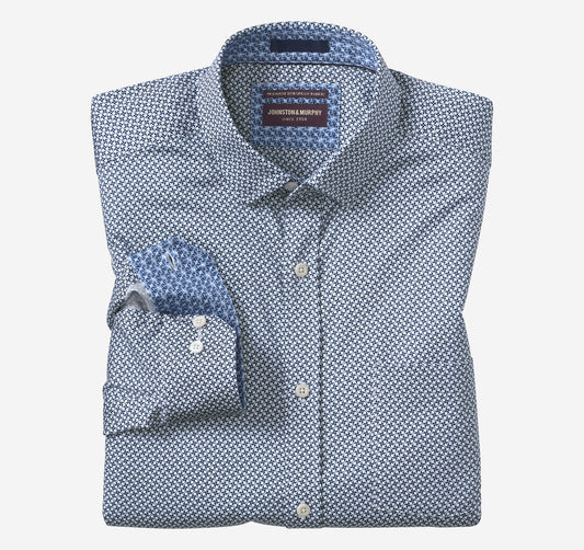 Johnston Murphy Men's Printed Cotton Shirt
