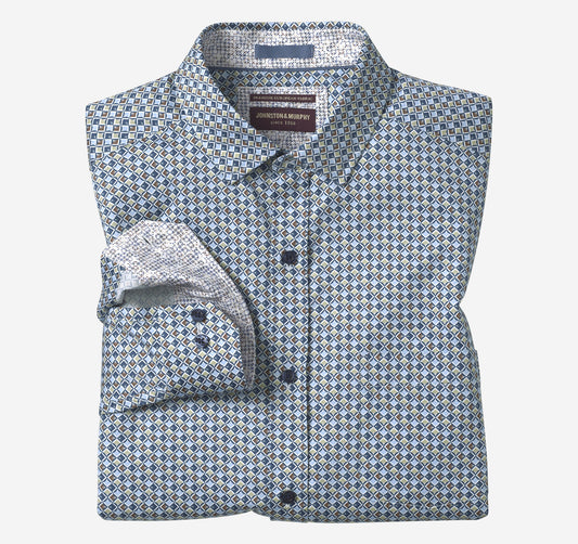 Johnston Murphy Men's Printed Cotton Shirt