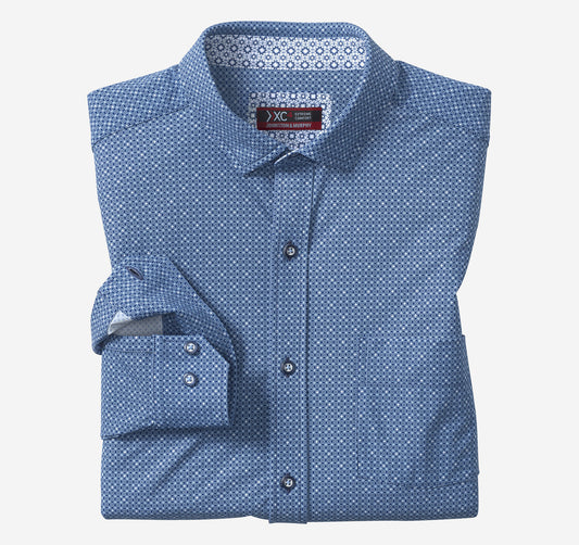 Johnston Murphy Men's XC4® Motion Long-Sleeve Print Knit Shirt
