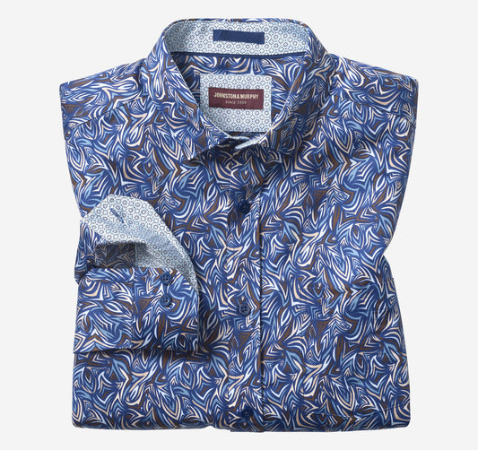 Johnston Murphy Men's Printed Cotton Shirt
