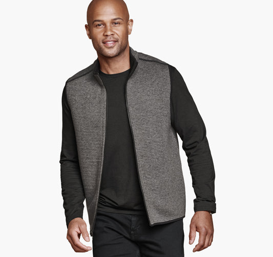 Johnston Murphy Men's Reversible Channel Quilted Vest