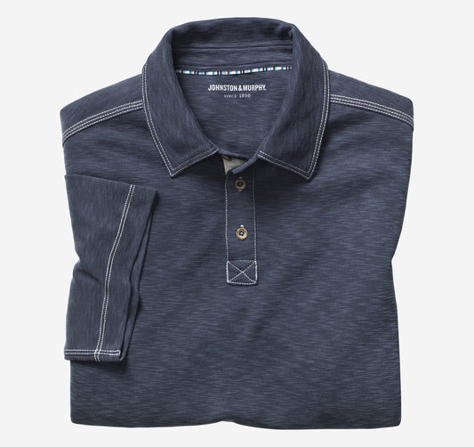 Johnston Murphy Men's Vintage Slub Polo