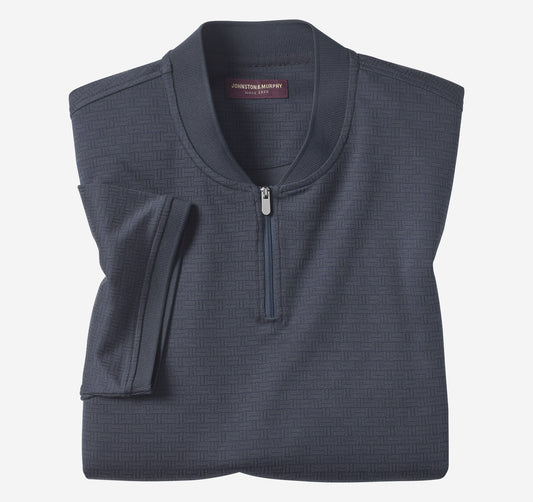 Johnston Murphy Men's Jacquard Zip Polo
