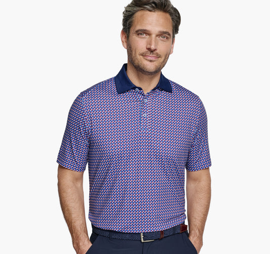 Johnston Murphy Men's XC4® Performance Solid-Collar Print Polos + Cool Degree™