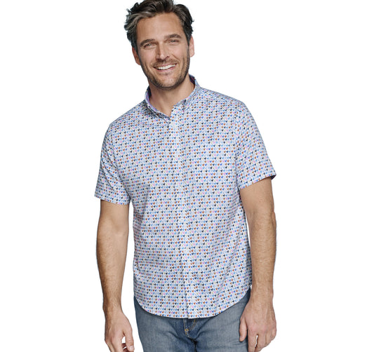 Johnston Murphy Men's Printed Short-Sleeve Shirt