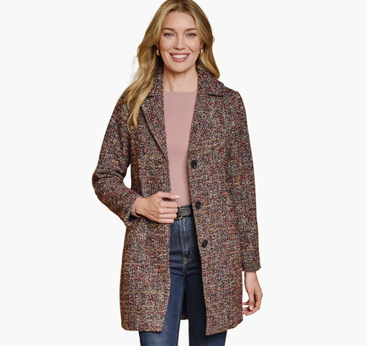 Johnston Murphy Women's Colorful Tweed Coat