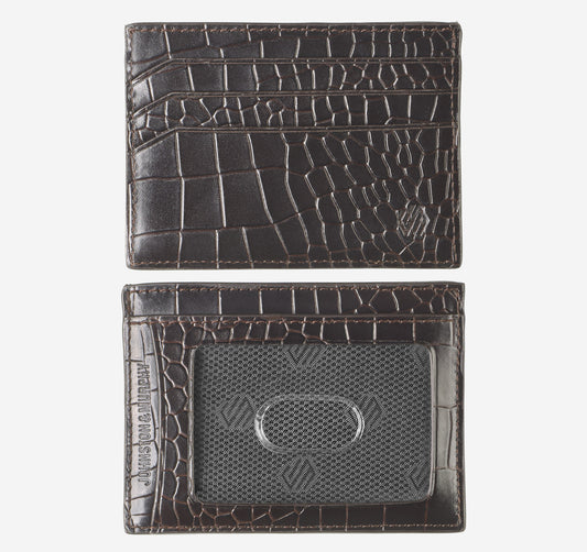 Johnston Murphy Men's Croc-Embossed Weekender Card Wallet