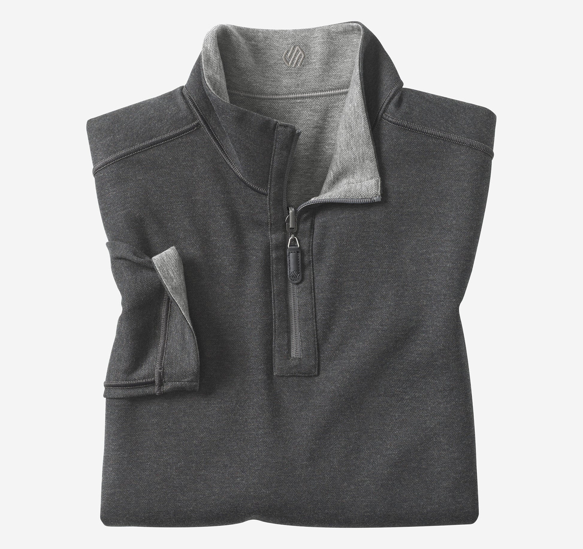Johnston Murphy Men's Icon Reversible Solid Quarter-Zip