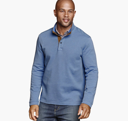 Johnston Murphy Men's Knit Jacquard Quarter-Snap Pullover