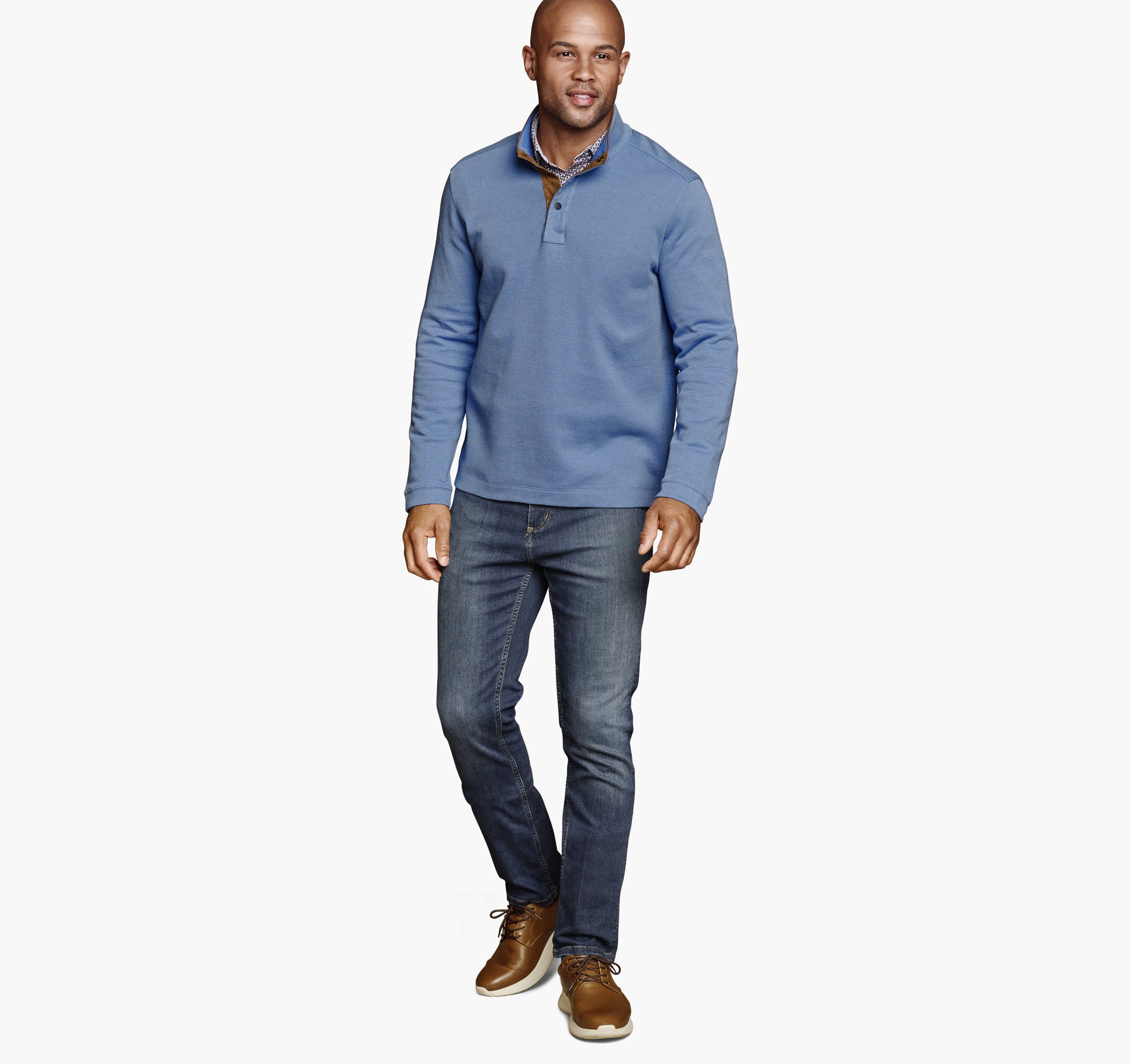 Johnston Murphy Men's Knit Jacquard Quarter-Snap Pullover