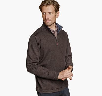 Johnston Murphy Men's Icon Reversible Solid Quarter-Zip