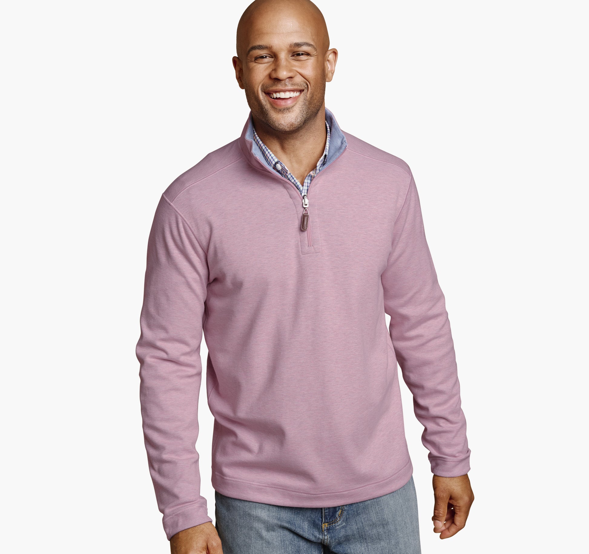 Johnston Murphy Men's Icon Reversible Solid Quarter-Zip