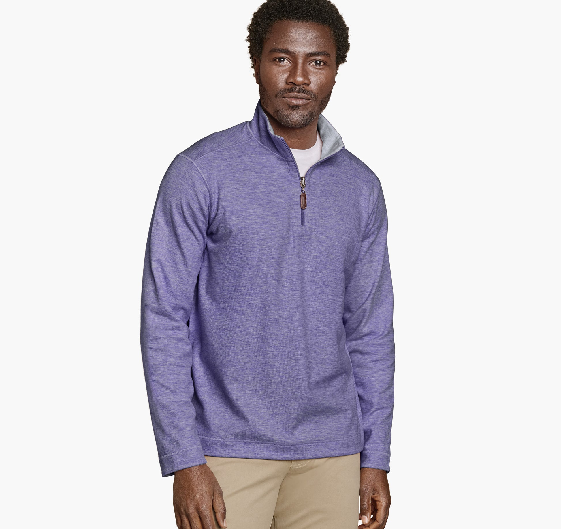 Johnston Murphy Men's Icon Reversible Solid Quarter-Zip