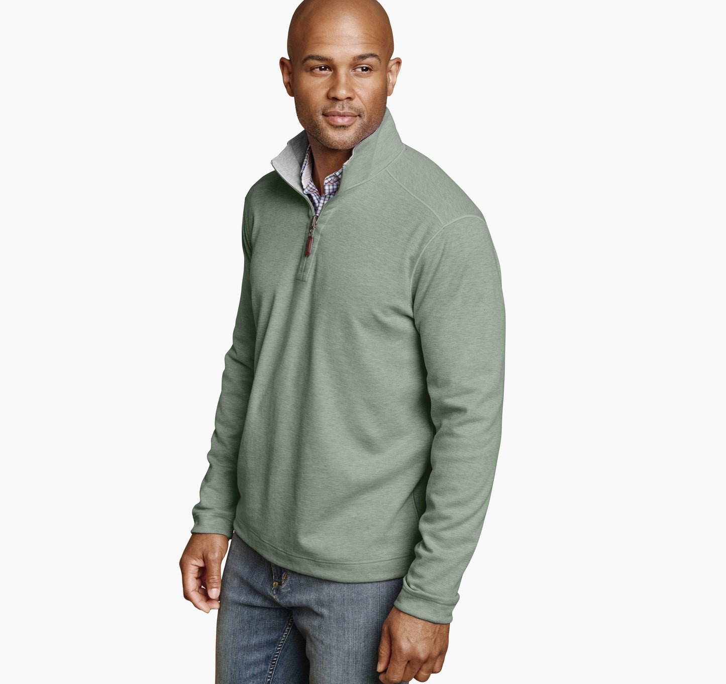 Johnston Murphy Men's Icon Reversible Solid Quarter-Zip