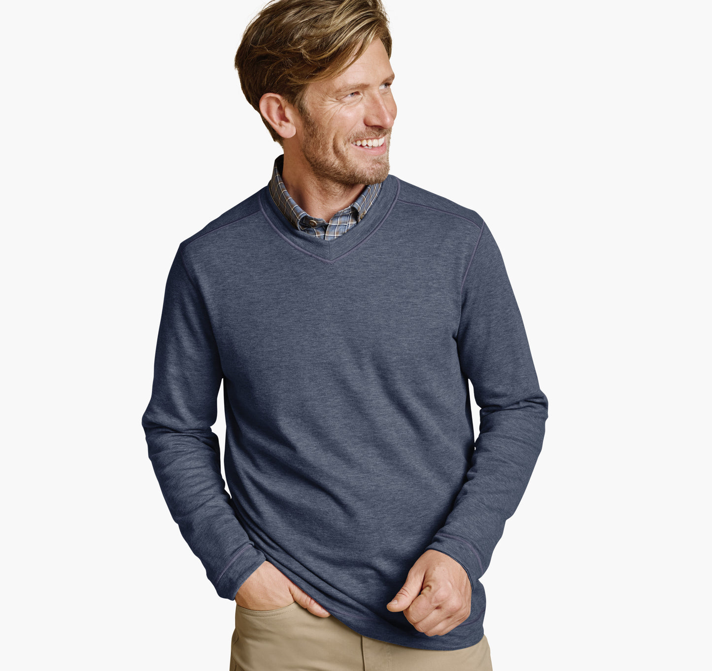 Johnston Murphy Men's Icon Reversible V-Neck Pullover