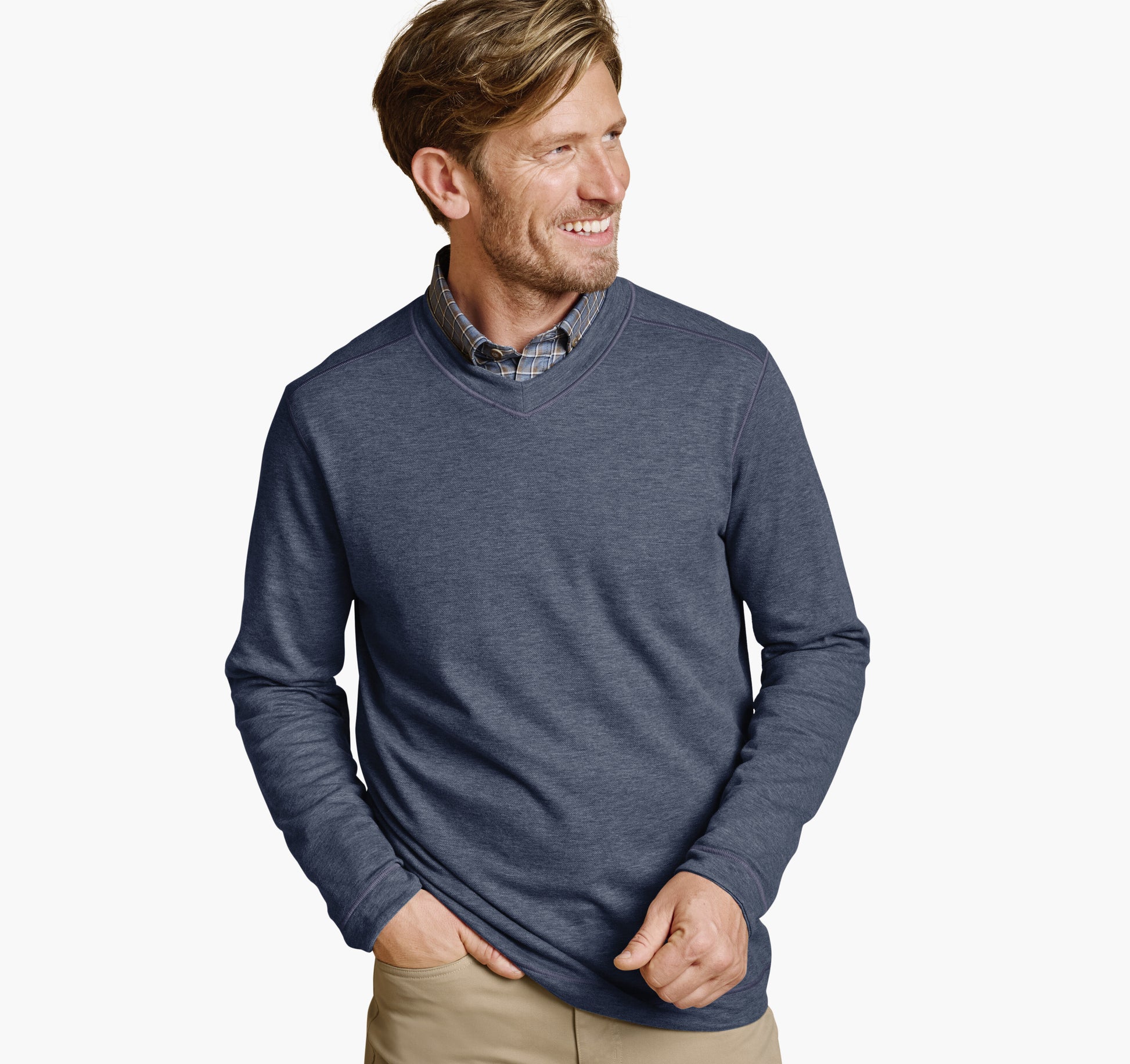 Johnston Murphy Men's Icon Reversible V-Neck Pullover