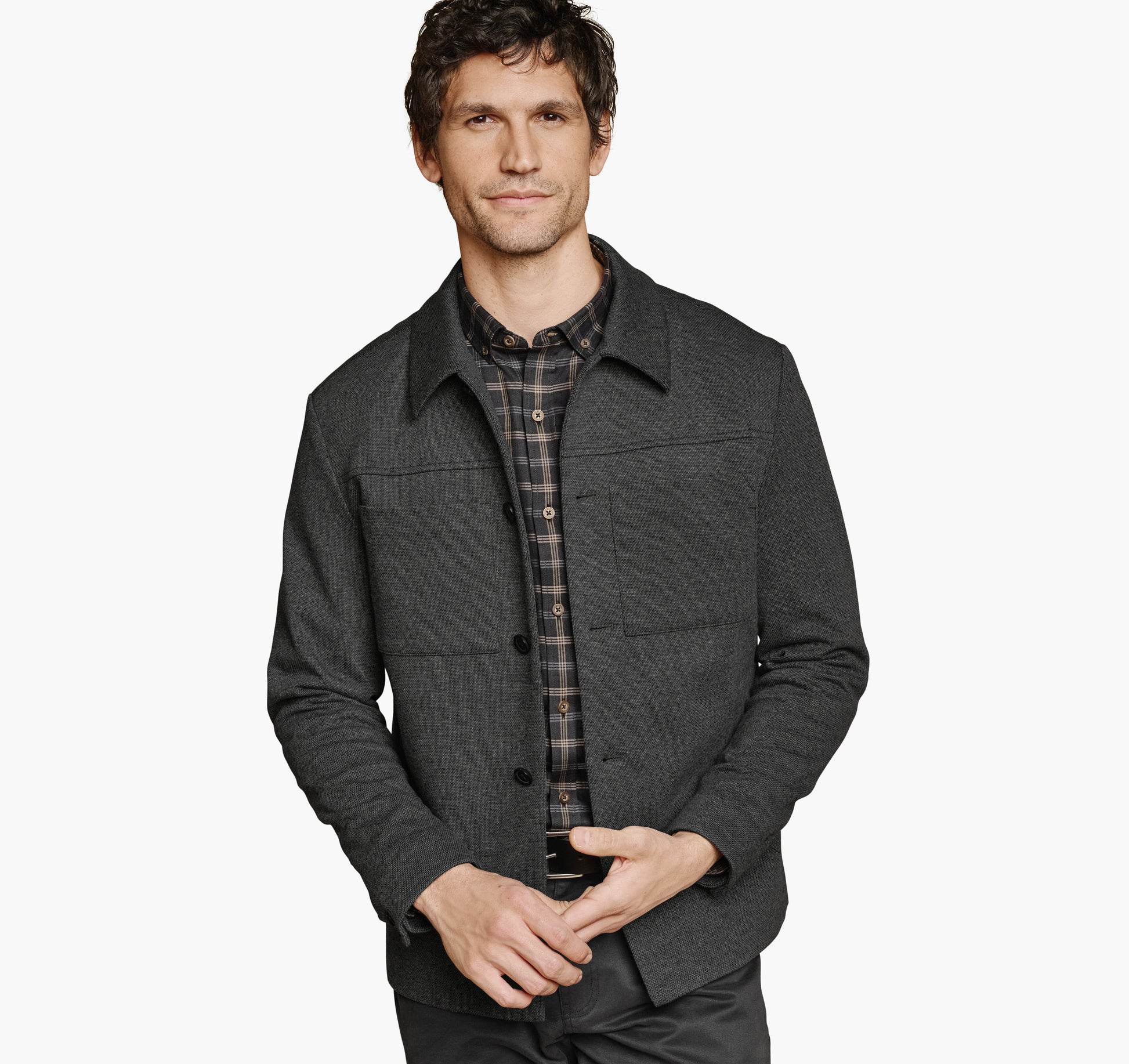 Johnston Murphy Men's Patterned Shirt Jacket