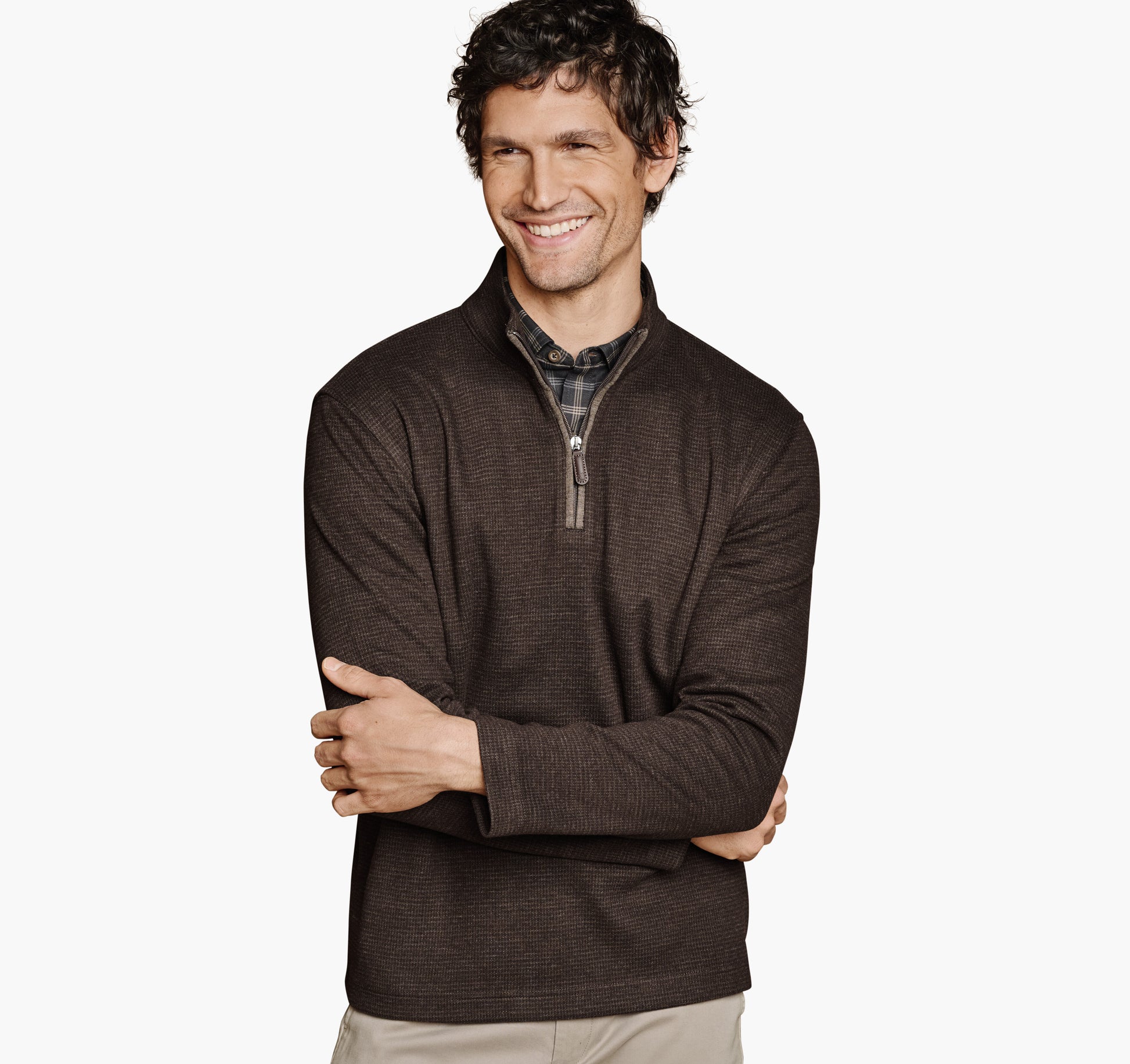 Johnston Murphy Men's Brushed Quarter-Zip