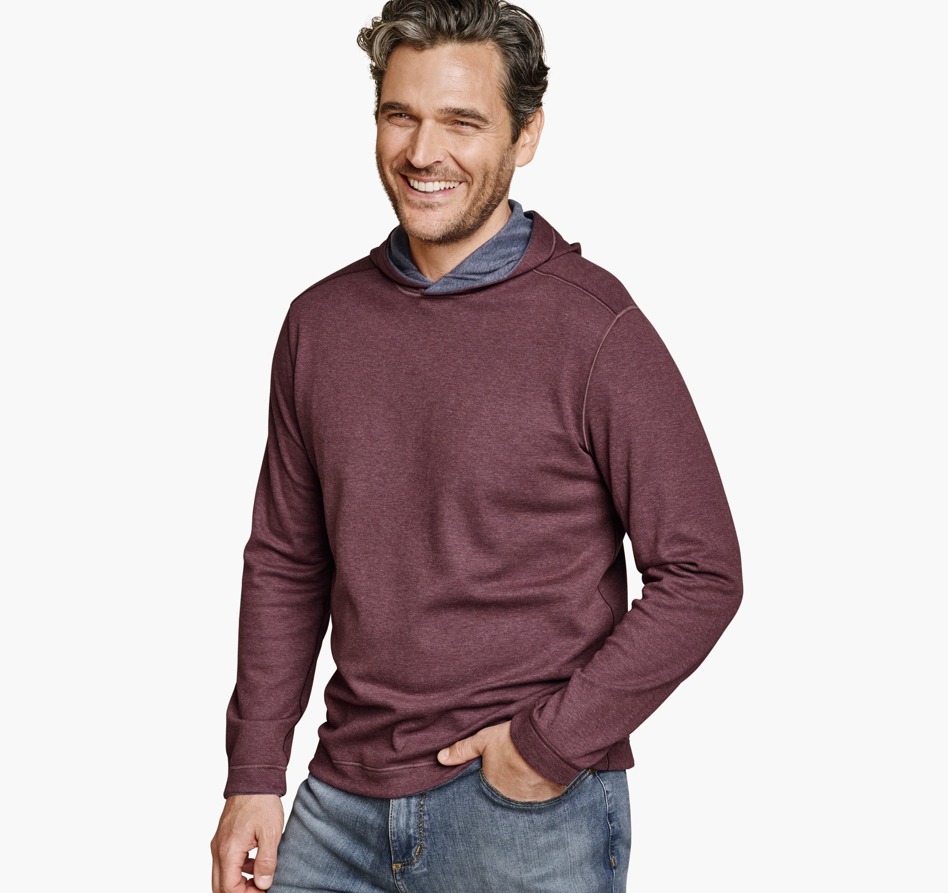 Johnston Murphy Men's Icon Reversible Hooded Pullover