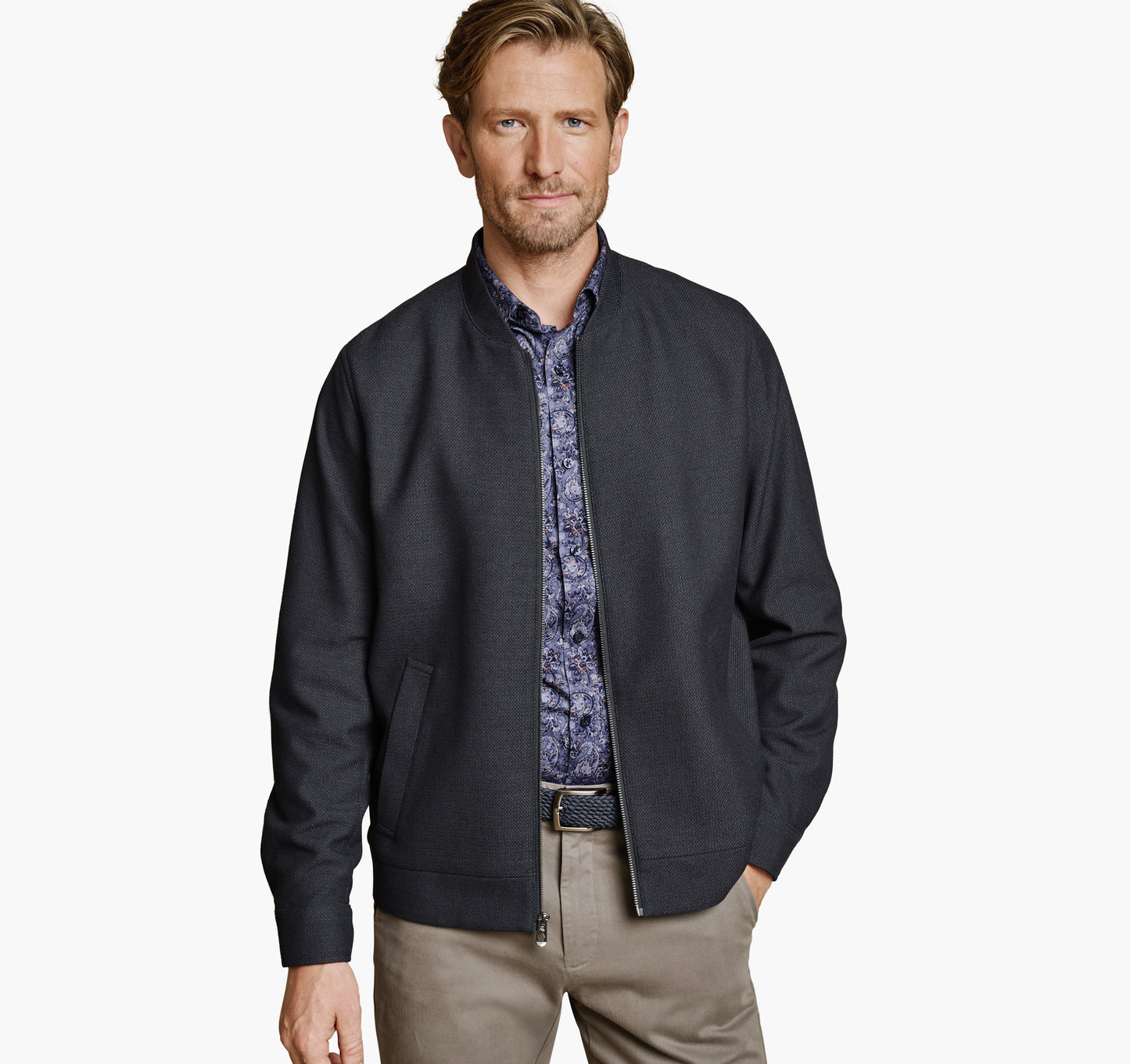 Johnston Murphy Men's Patterned Full-Zip