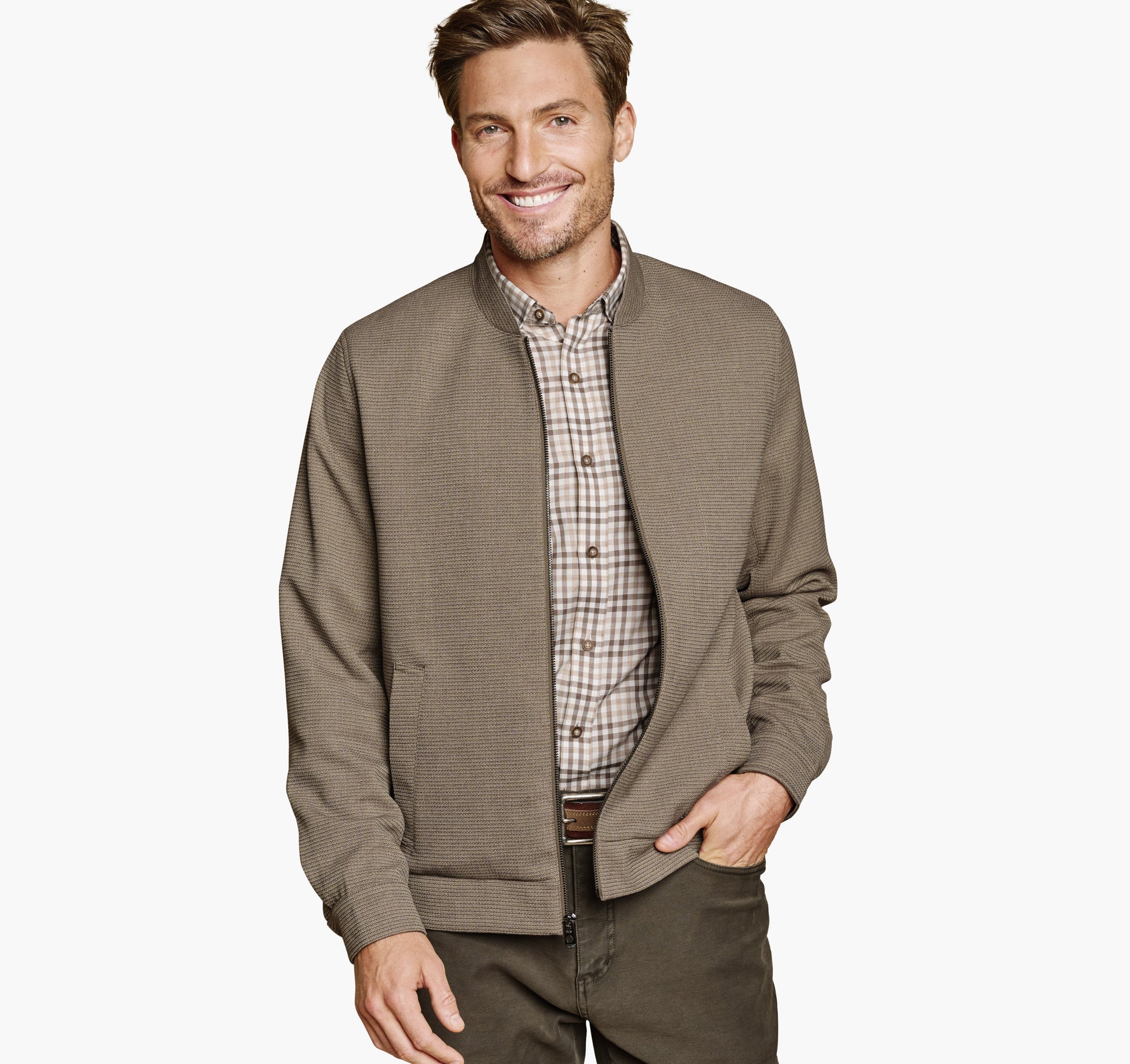 Johnston Murphy Men's Patterned Full-Zip