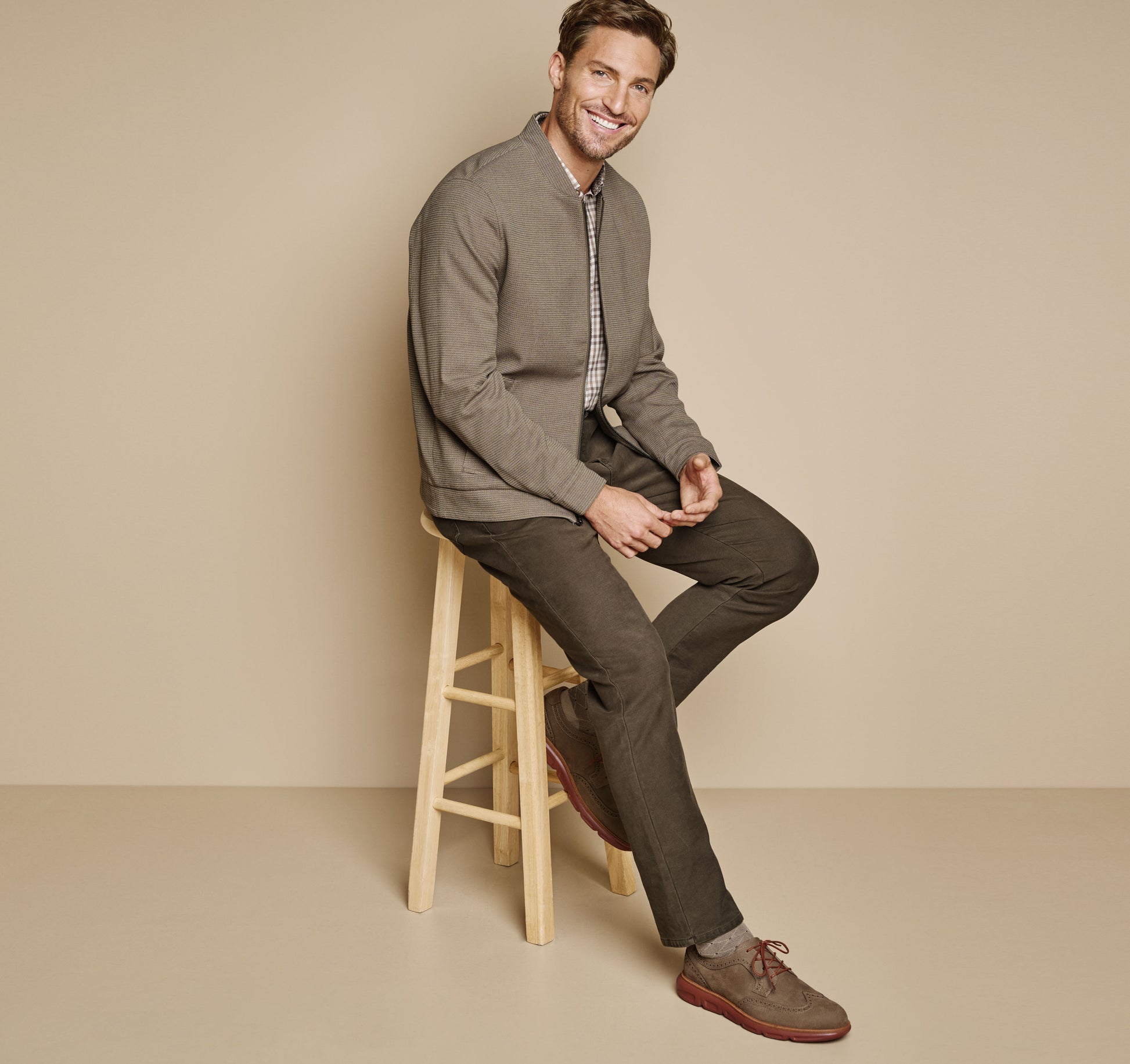 Johnston Murphy Men's Patterned Full-Zip