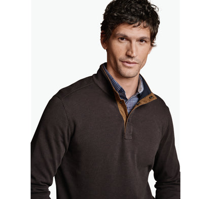 Johnston Murphy Men's Knit Jacquard Quarter-Snap Pullover