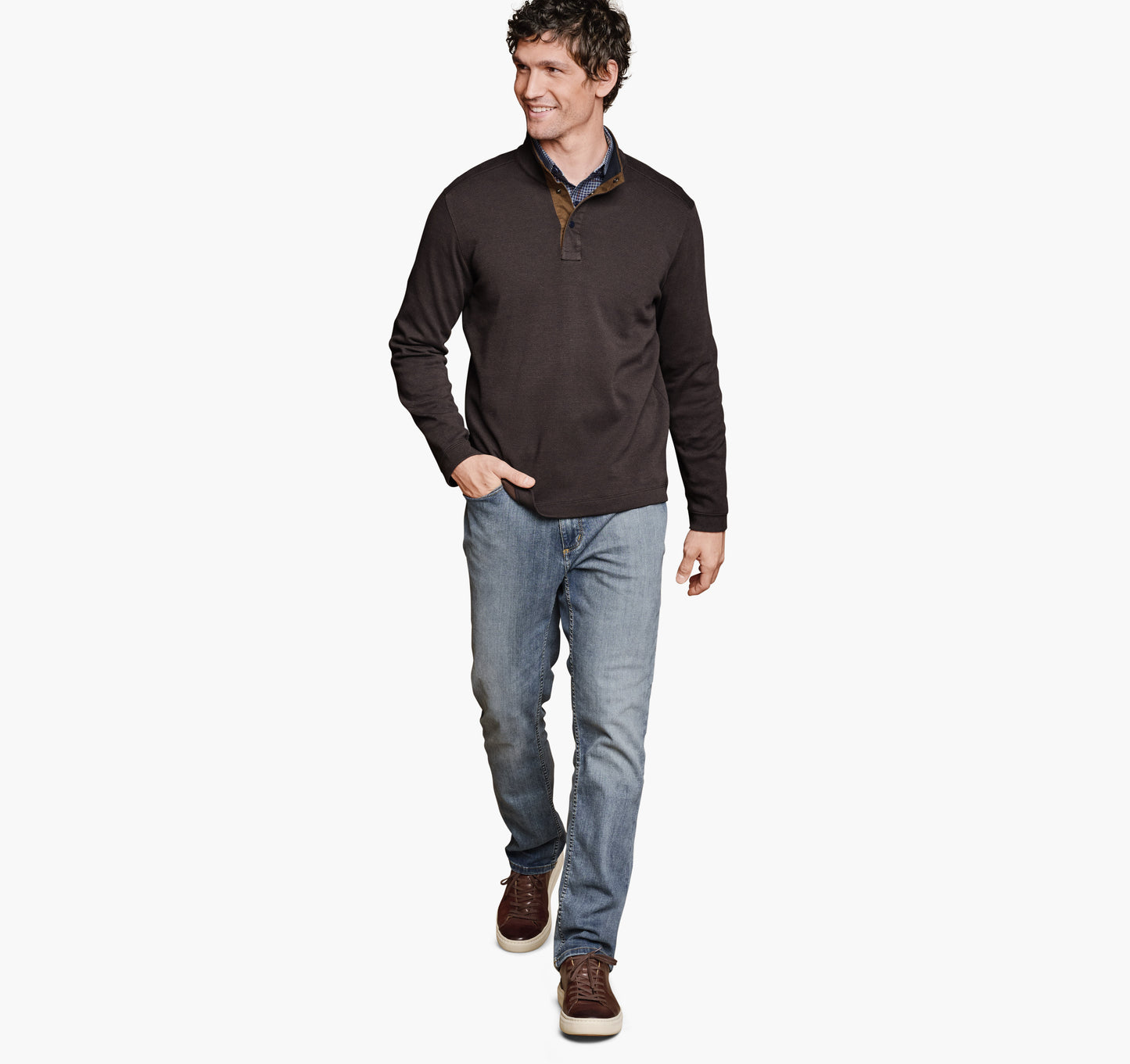 Johnston Murphy Men's Knit Jacquard Quarter-Snap Pullover