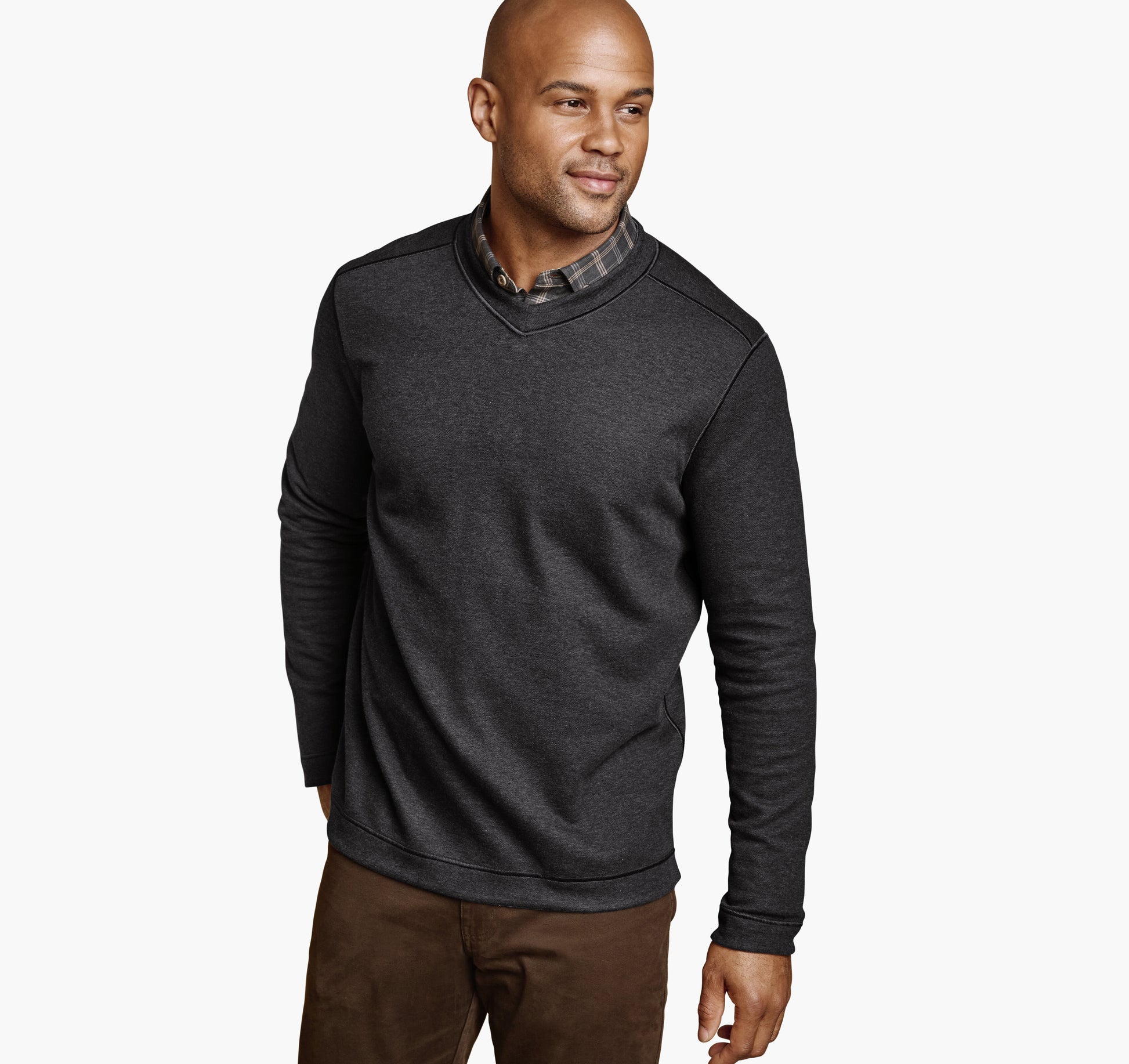 Johnston Murphy Men's Icon Reversible V-Neck Pullover