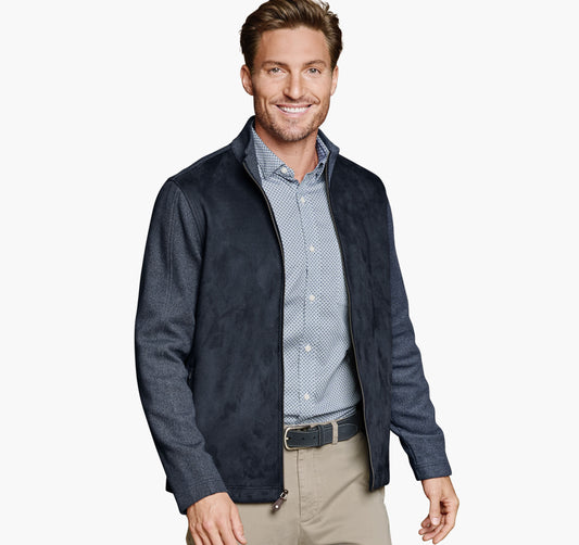 Johnston Murphy Men's Faux-Suede Full-Zip