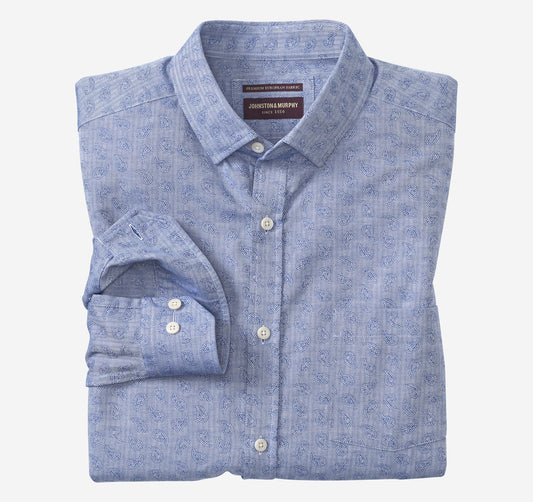 Johnston Murphy Men's Long-Sleeve Jacquard Shirt