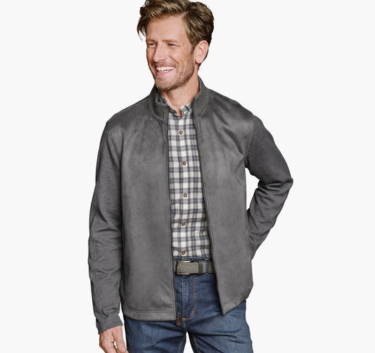 Johnston Murphy Men's Faux-Suede Full-Zip