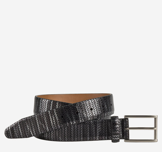 Johnston Murphy Men's Herringbone Embossed Belt