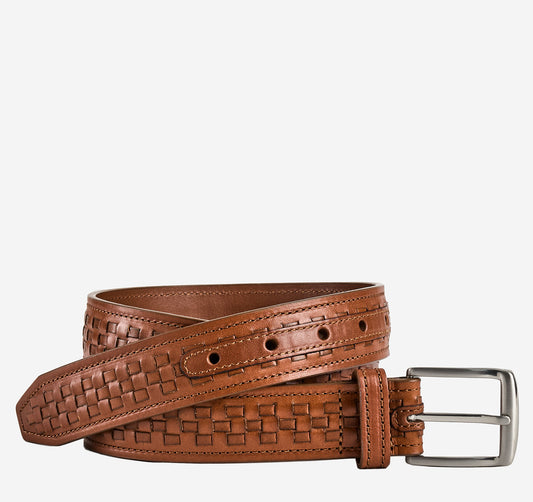Johnston Murphy Men's Woven-Center Laced Belt