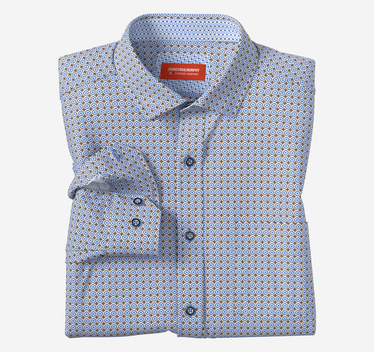 Johnston Murphy Men's XC4® Motion Long-Sleeve Print Knit Shirt